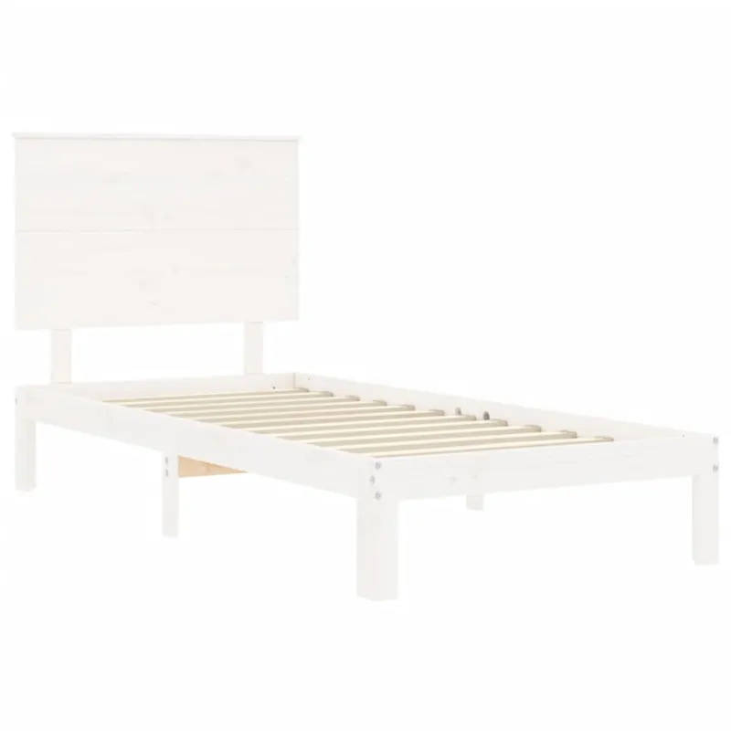 Lovos rėmas be čiužinio, baltas, 100x200cm, pušies masyvas