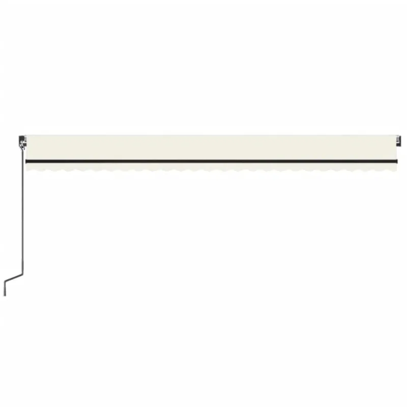 Rankiniu būdu ištraukiama markizė su LED, kreminė, 600x350cm