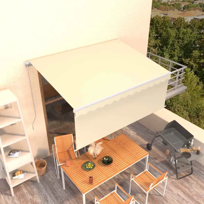 Rankiniu būdu ištraukiama markizė, kreminė ir balta, 3x2,5m