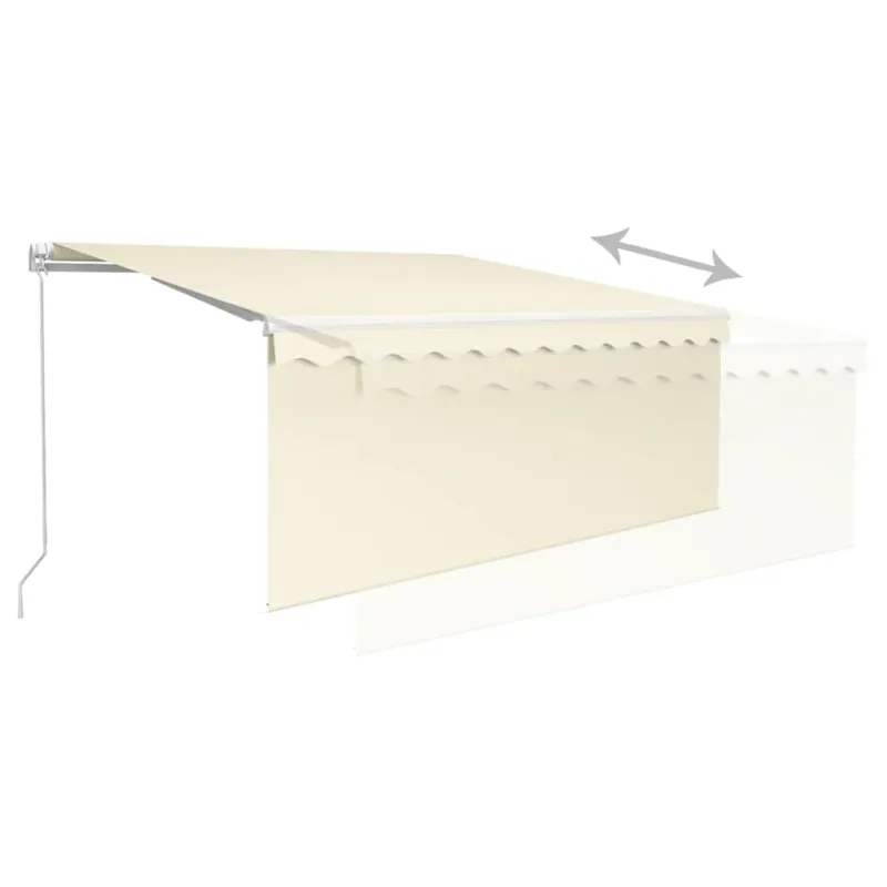 Rankiniu būdu ištraukiama markizė, kreminė ir balta, 3x2,5m