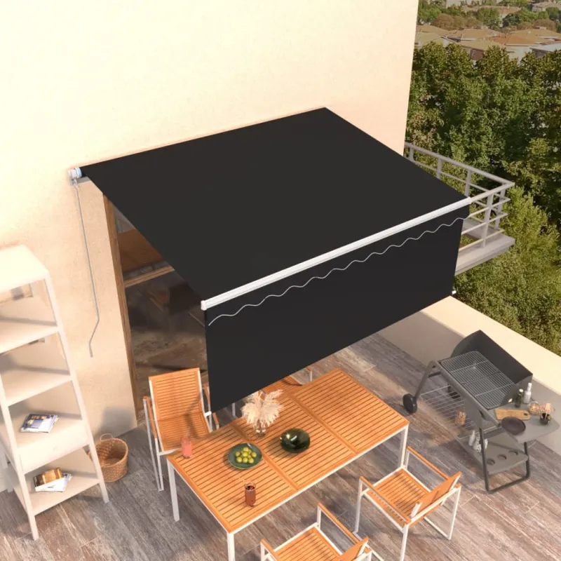 Rankiniu būdu ištraukiama markizė su uždanga, antracito, 3x2,5m