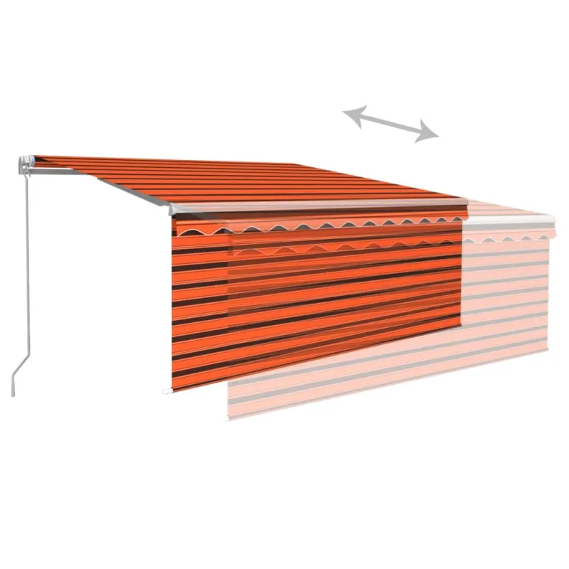 Rankiniu būdu ištraukiama markizė, oranžinė ir ruda, 3x2,5m