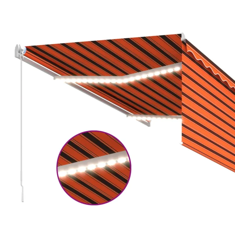 Rankiniu būdu ištraukiama markizė, oranžinė ir ruda, 3x2,5m