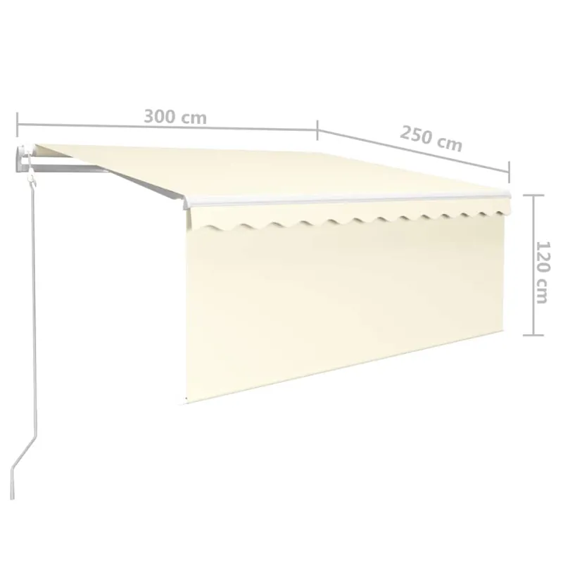 Automatiniu būdu ištraukiama markizė, kreminė, 3x2,5m