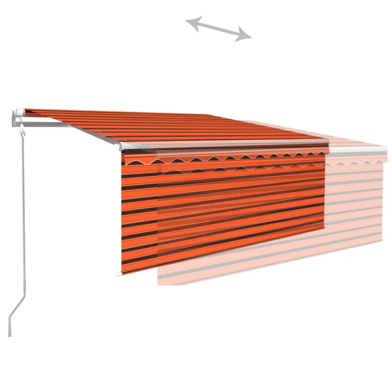 Automatiniu būdu ištraukiama markizė, oranžinė ir balta, 3x2,5m