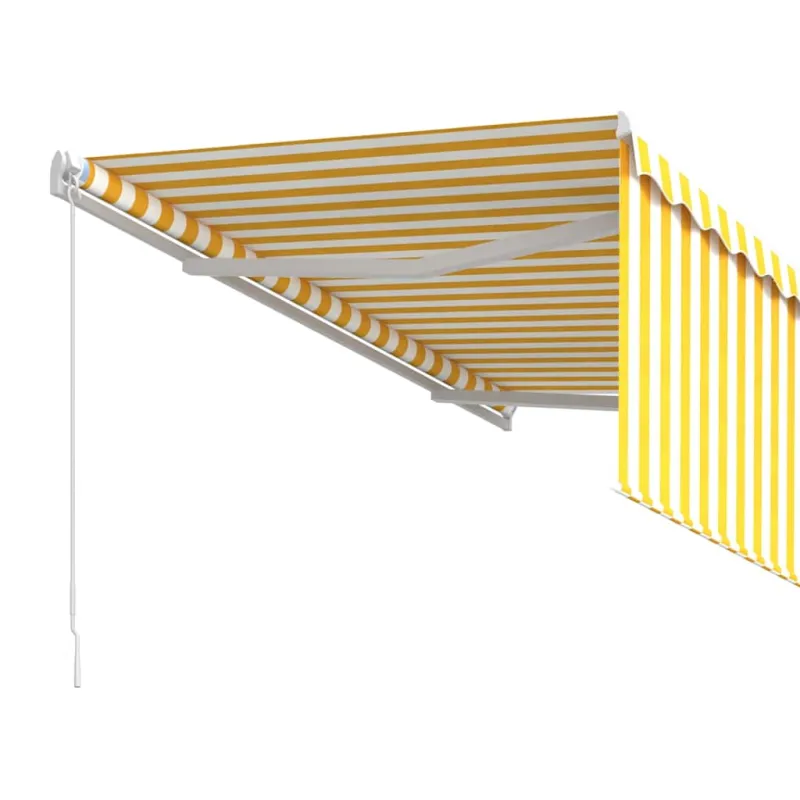 Rankiniu būdu ištraukiama markizė, geltona ir balta, 3,5x2,5m
