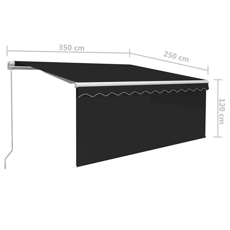 Rankiniu būdu ištraukiama markizė, antracito, 3,5x2,5m