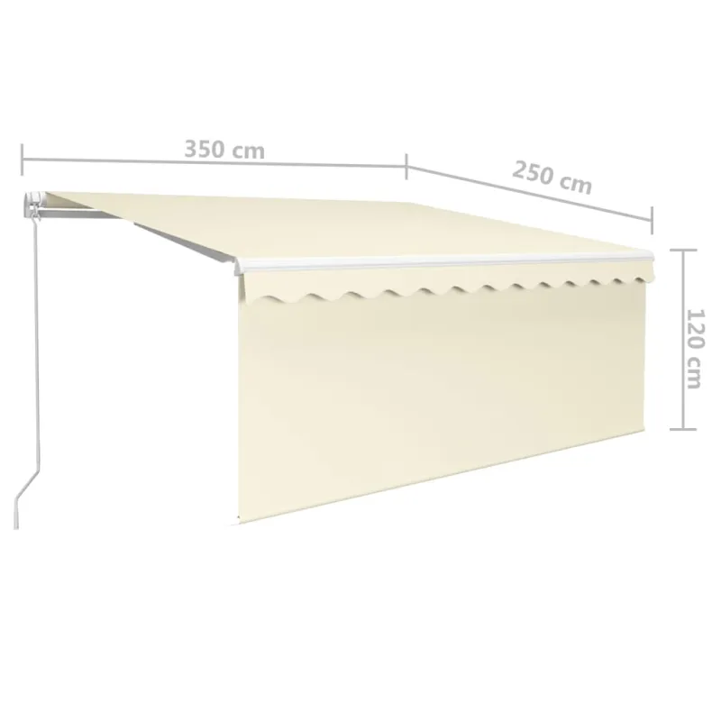 Rankiniu būdu ištraukiama markizė, kreminė, 3,5x2,5m