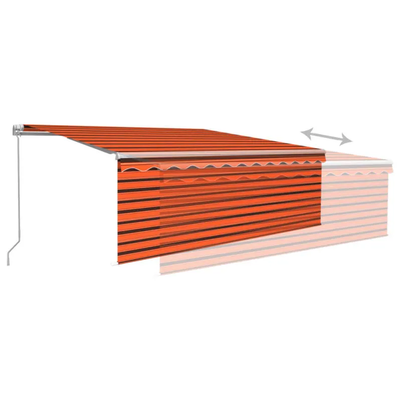 Rankiniu būdu ištraukiama markizė, oranžinė ir ruda, 4x3m