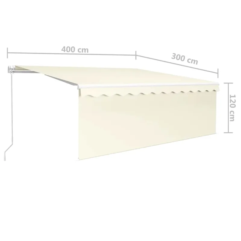 Rankiniu būdu ištraukiama markizė, kreminė, 4x3m