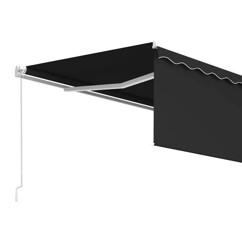 Rankiniu būdu ištraukiama markizė su uždanga, antracito, 4,5x3m