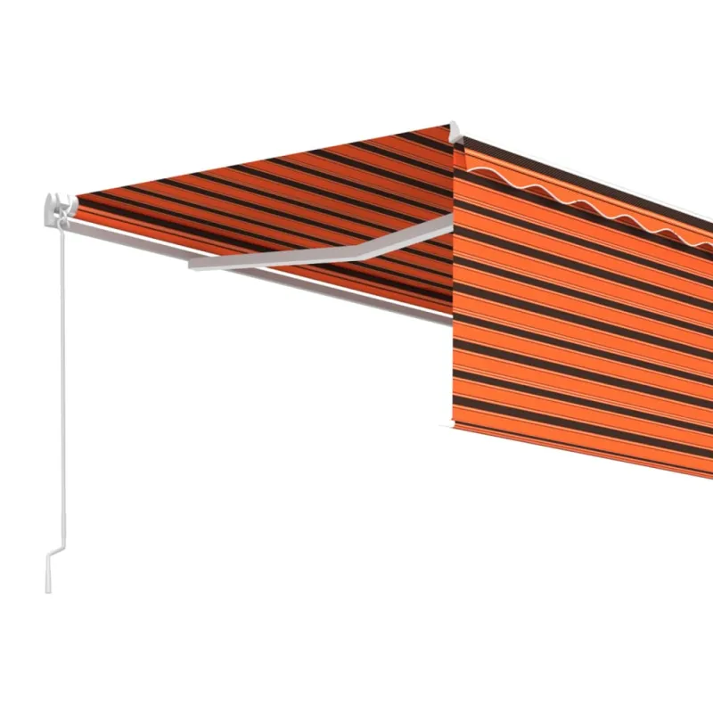 Rankiniu būdu ištraukiama markizė, oranžinė ir ruda, 4,5x3m