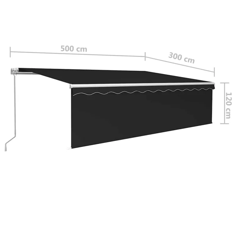 Rankiniu būdu ištraukiama markizė, antracito, 5x3m