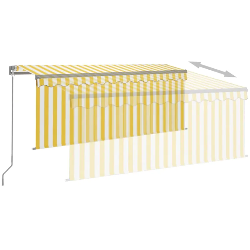 Rankiniu būdu ištraukiama markizė, geltona ir balta, 3x2,5m