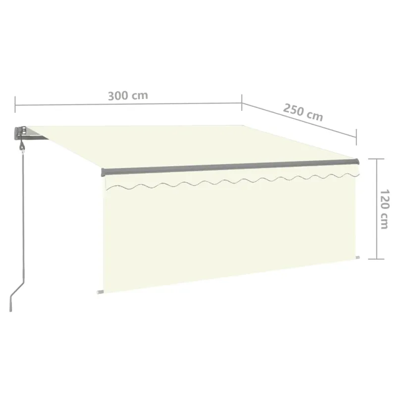 Automatiniu būdu ištraukiama markizė, kreminė, 3x2,5m