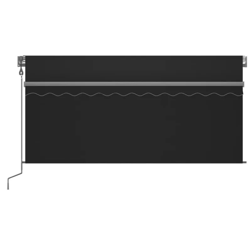 Markizė su uždanga/LED/vėjo jutikliu, antracito, 3x2,5m