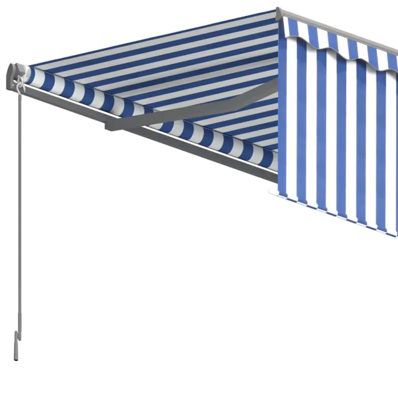 Rankiniu būdu ištraukiama markizė, mėlyna ir balta, 3,5x2,5m