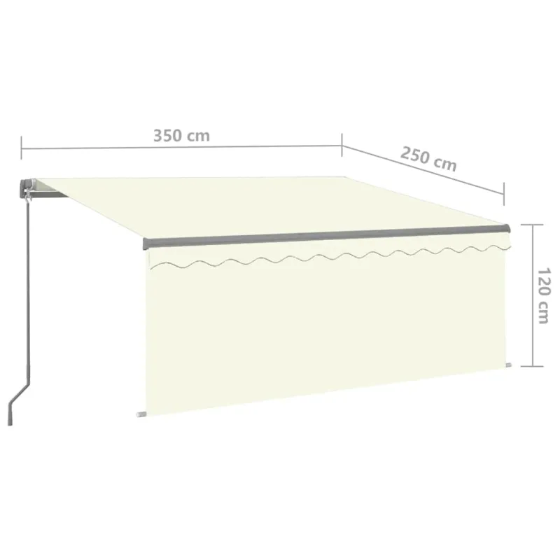 Rankiniu būdu ištraukiama markizė, kreminė, 3,5x2,5m