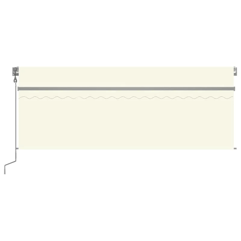 Automatinė markizė su uždanga/LED/vėjo jutikliu, kreminė, 4x3m
