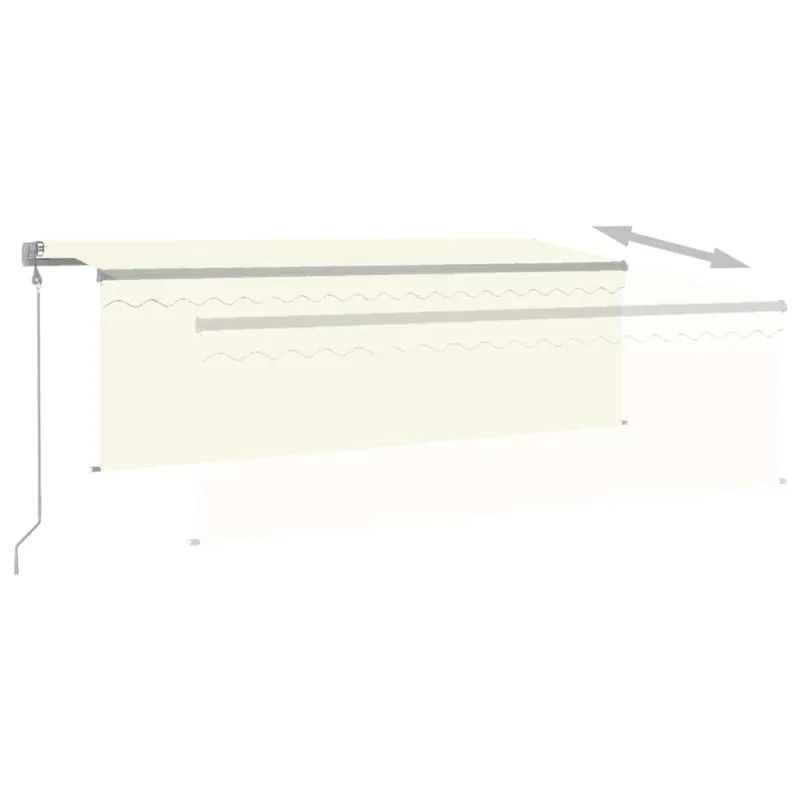 Automatinė markizė su uždanga/LED/vėjo jutikliu, kreminė, 4x3m