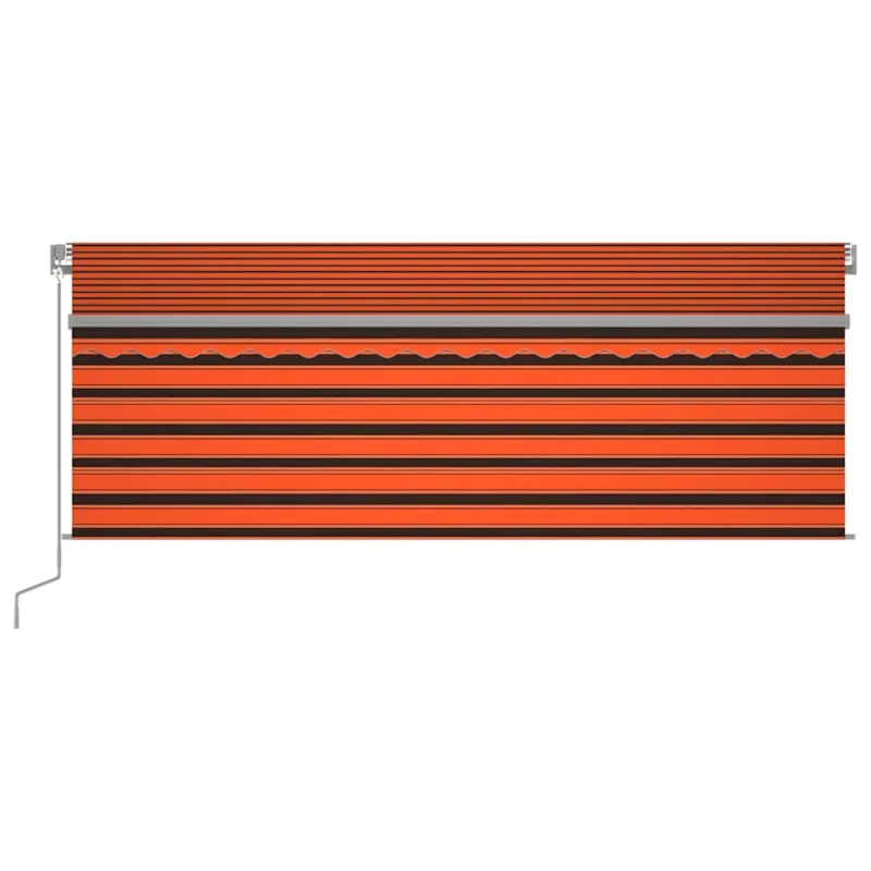 Rankiniu būdu ištraukiama markizė, oranžinė ir ruda, 4,5x3m