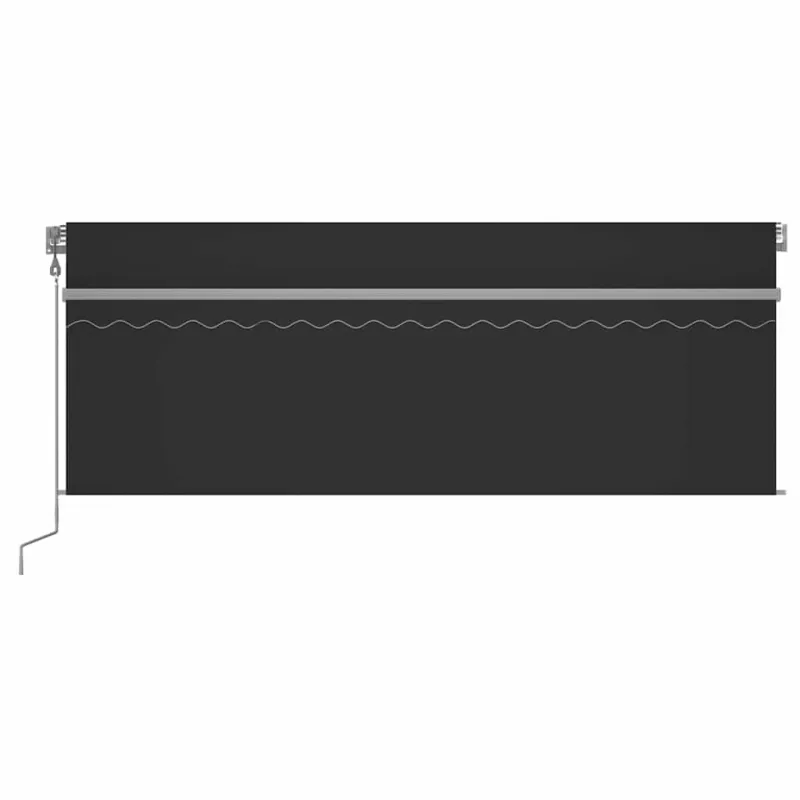 Markizė su uždanga/LED/vėjo jutikliu, antracito, 4,5x3m