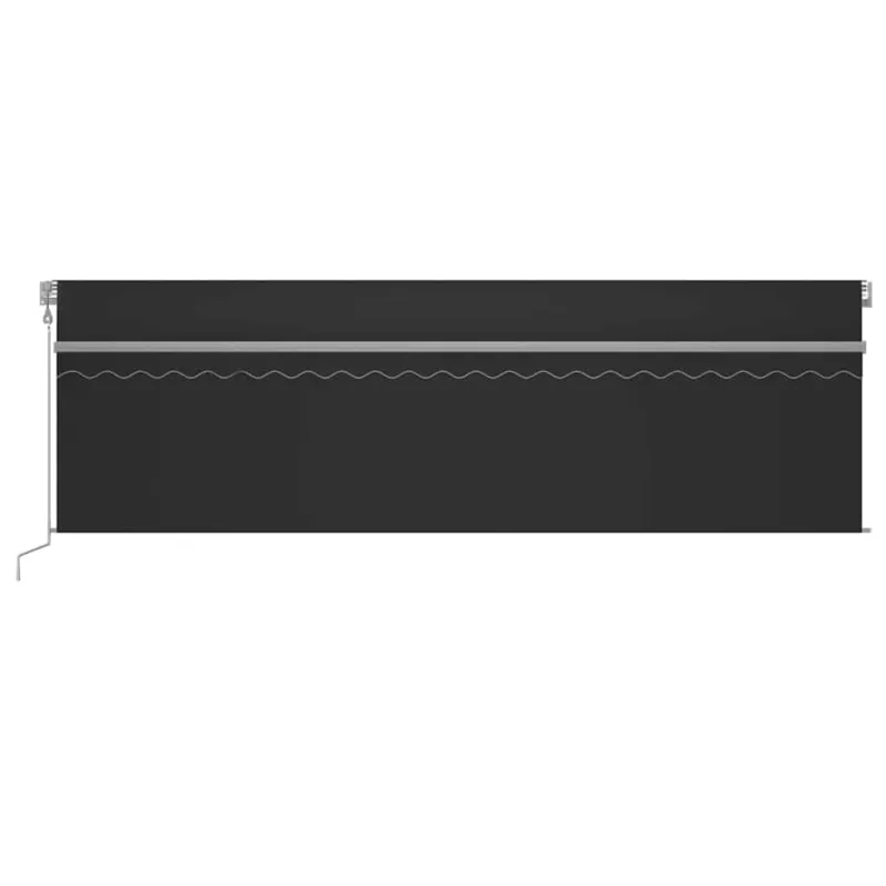 Markizė su uždanga/LED/vėjo jutikliu, antracito, 5x3m