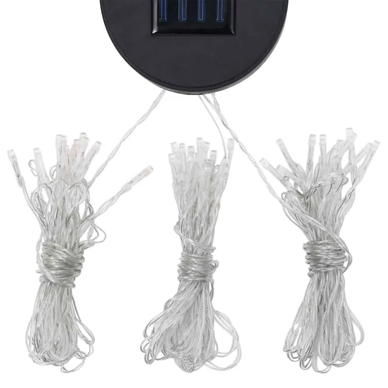 Pavėsinė su lemputėmis LED ir dvigubu stogu, baltos, 3x4m