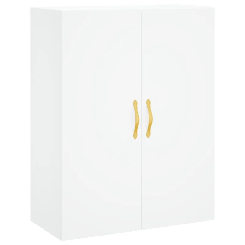 Prie sienos montuojamos spintelės, 2vnt., baltos, 69,5x34x90cm