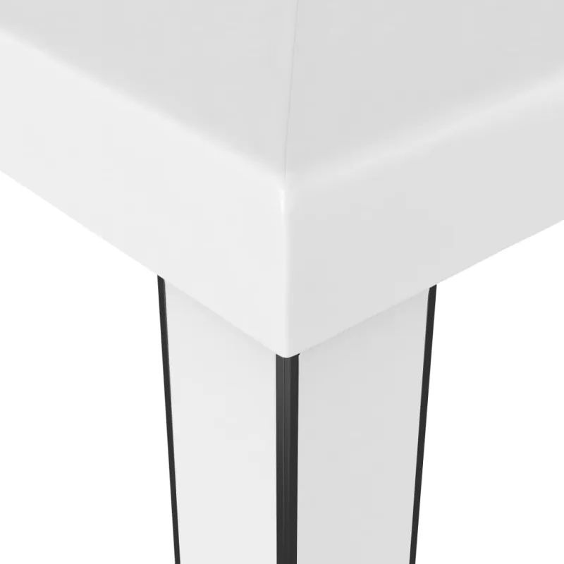 Pavėsinė su lemputėmis LED ir dvigubu stogu, baltos, 3x3m