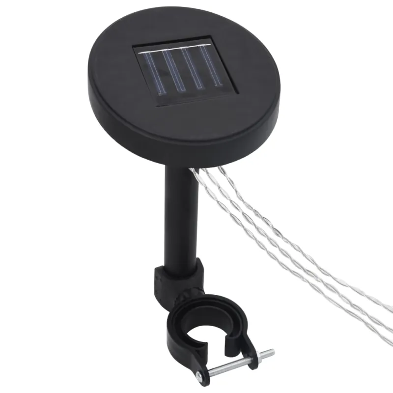 Pavėsinė su lemputėmis LED ir dvigubu stogu, baltos, 3x3m