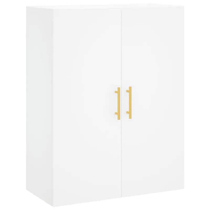 Prie sienos montuojamos spintelės, 2vnt., baltos, 69,5x34x90cm