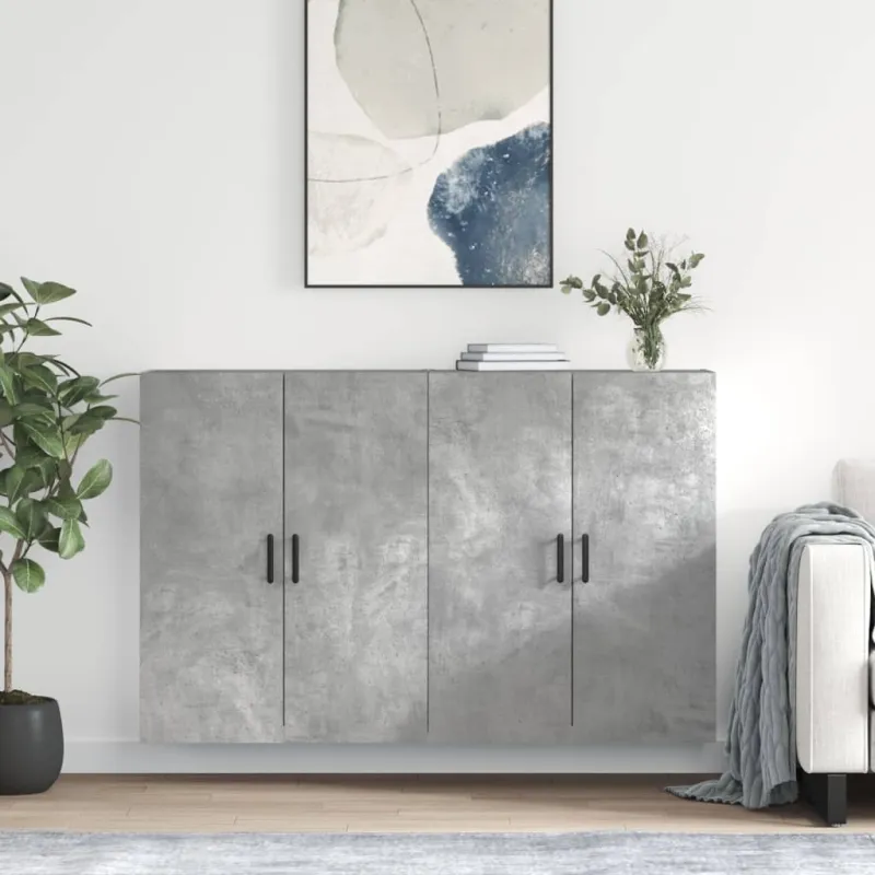 Prie sienos montuojamos spintelės, 2vnt., betono, 69,5x34x90cm