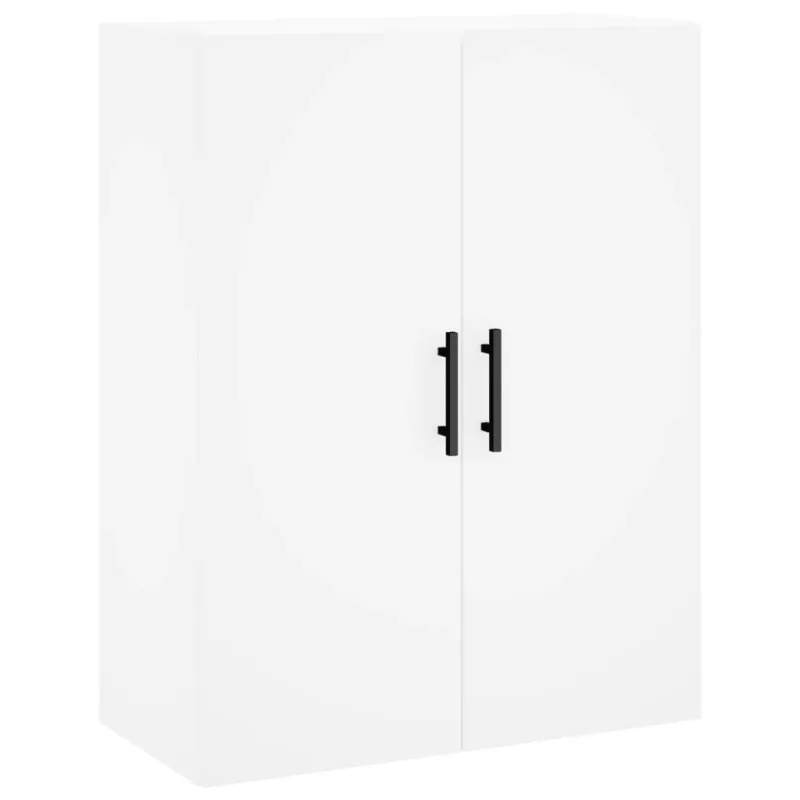 Prie sienos montuojamos spintelės, 2vnt., baltos, 69,5x34x90cm