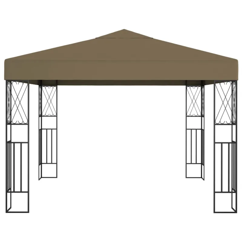 Pavėsinė su lempučių girliandomis LED, taupe, 3x3m