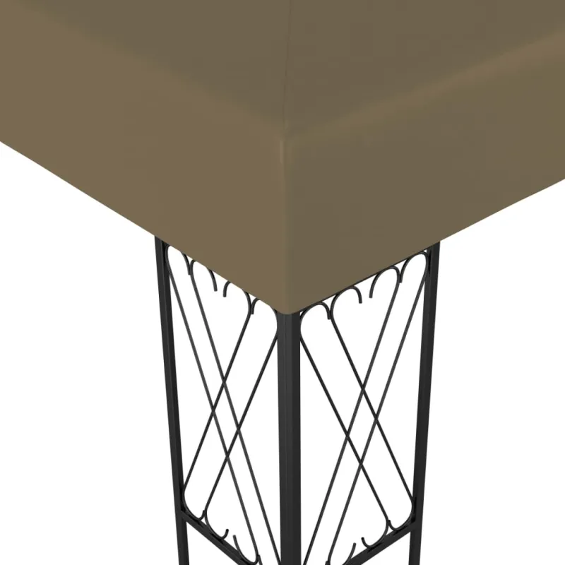 Pavėsinė su lempučių girliandomis LED, taupe, 3x3m