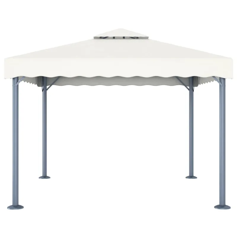 Pavėsinė su lemputėmis LED, kreminė, 300x300cm