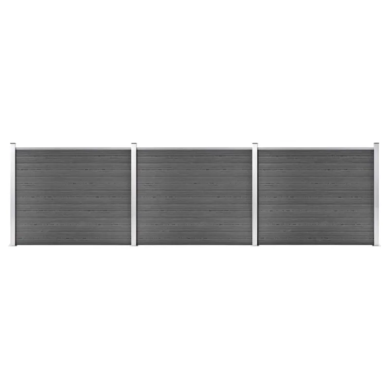 Tvoros segmentų rinkinys, juodas, 526x146cm, WPC