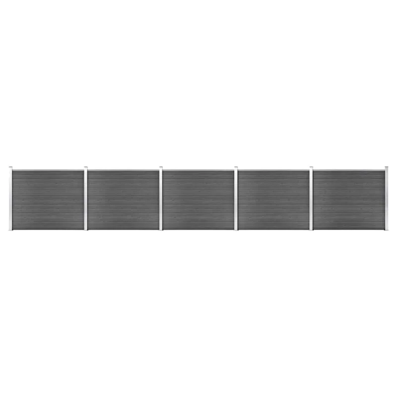 Tvoros segmentų rinkinys, juodas, 872x146cm, WPC