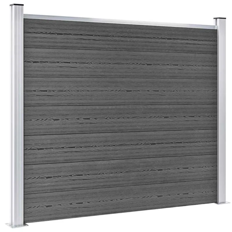 Tvoros segmentų rinkinys, juodas, 872x146cm, WPC