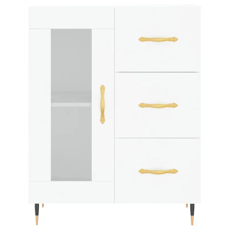 Komoda, baltos spalvos, 69,5x34x180cm, apdirbta mediena