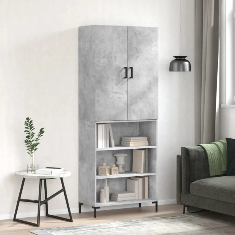 Komoda, betono pilkos spalvos, 69,5x34x180cm, apdirbta mediena
