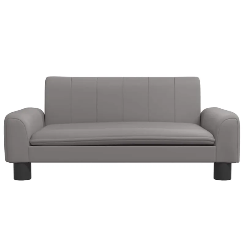 Vaikiška sofa, pilkos spalvos, 70x45x30cm, dirbtinė oda