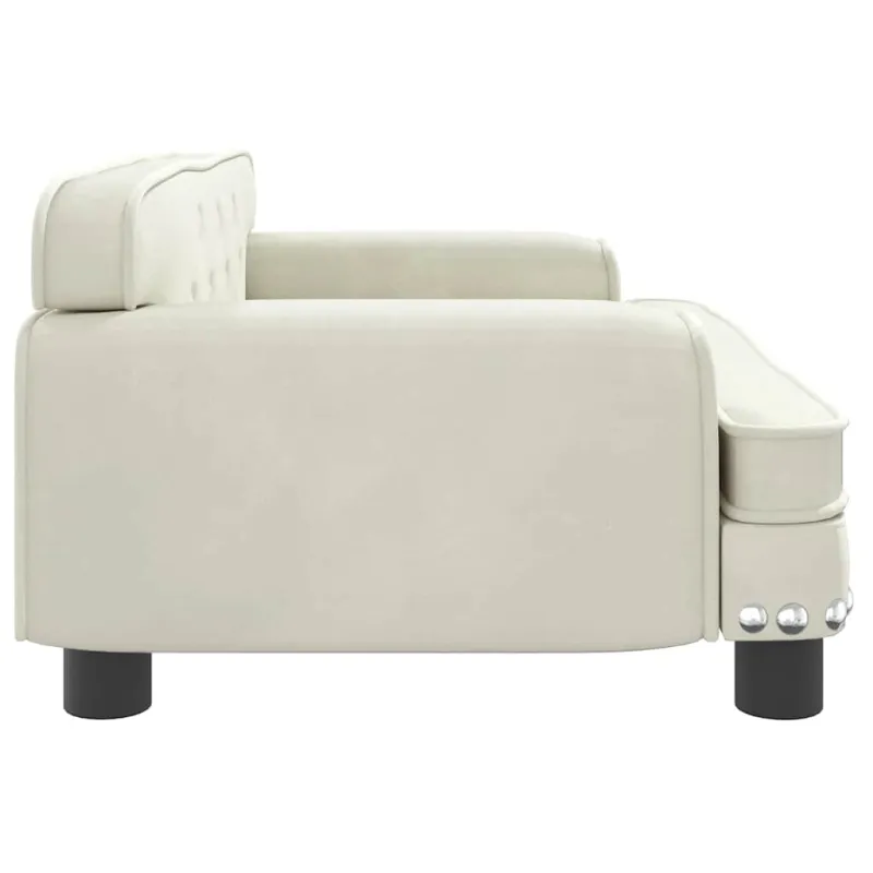 Vaikiška sofa, kreminės spalvos, 70x45x30cm, aksomas