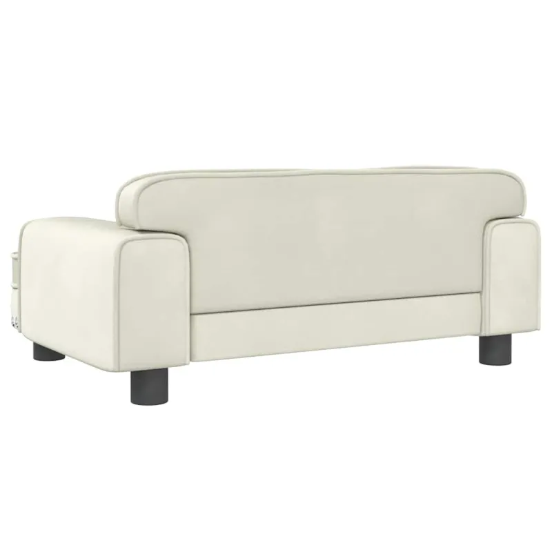 Vaikiška sofa, kreminės spalvos, 70x45x30cm, aksomas
