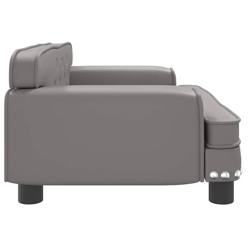 Vaikiška sofa, pilkos spalvos, 70x45x30cm, dirbtinė oda
