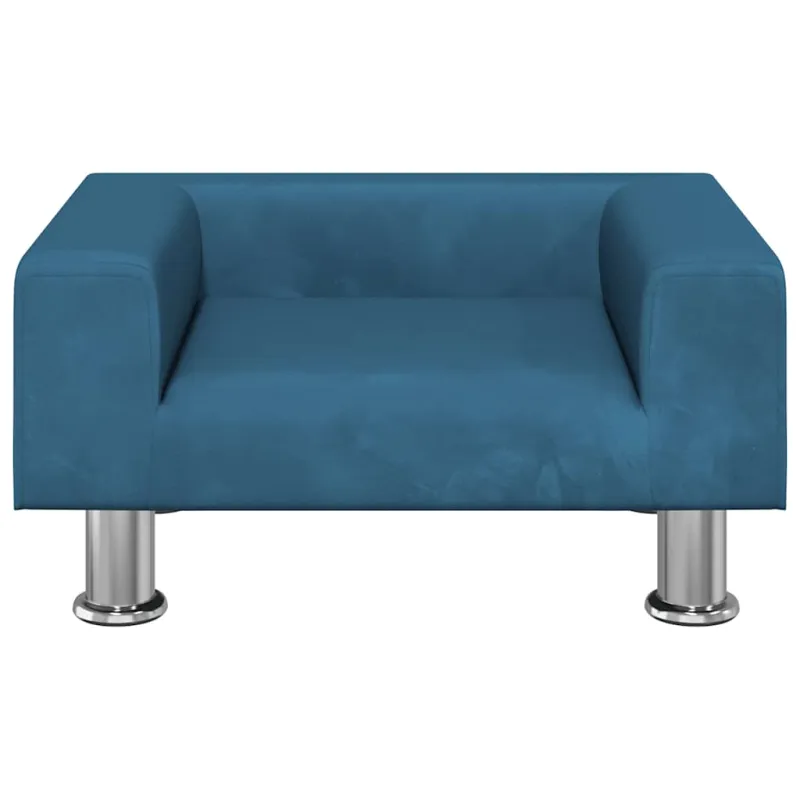 Vaikiška sofa, mėlynos spalvos, 50x40x26,5cm, aksomas