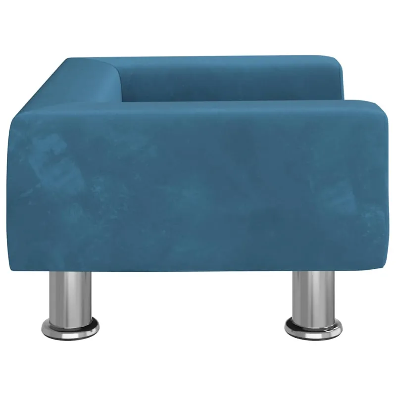 Vaikiška sofa, mėlynos spalvos, 50x40x26,5cm, aksomas