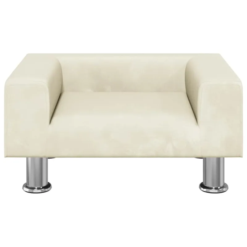 Vaikiška sofa, kreminės spalvos, 50x40x26,5cm, aksomas
