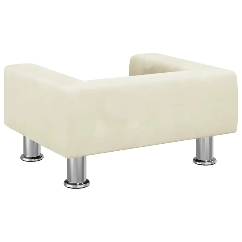 Vaikiška sofa, kreminės spalvos, 50x40x26,5cm, aksomas